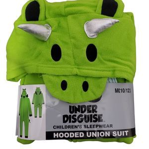 Boys Sleepwear Hooded Dragon Suit Boy Medium 10 / 12 Green Costume or Pajamas PJ